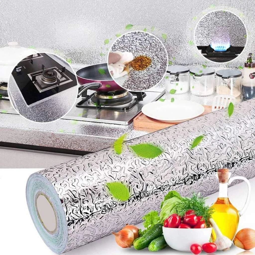 Silver Foil | Marble Sheet Sticker 40x200cm | Waterproof Self-Adhesive PVC