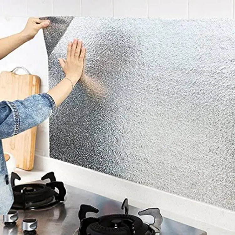 Silver Foil | Marble Sheet Sticker 40x200cm | Waterproof Self-Adhesive PVC