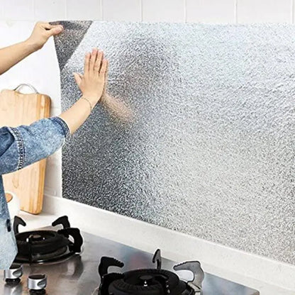 Silver Foil | Marble Sheet Sticker 40x200cm | Waterproof Self-Adhesive PVC