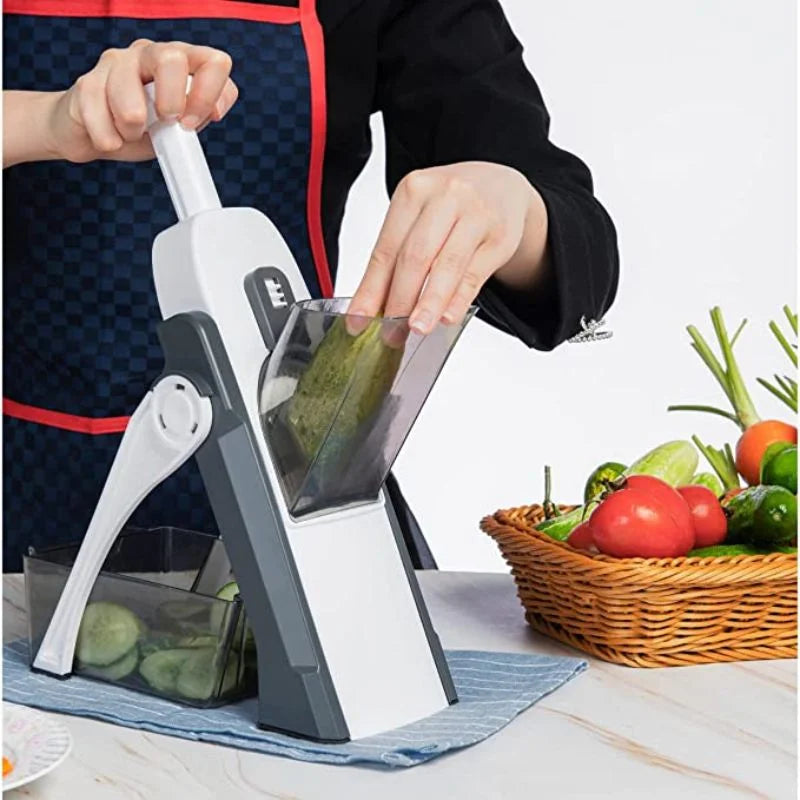 Brava Spring Vegetable Slicer Chopper | Manual Mandoline Cutter