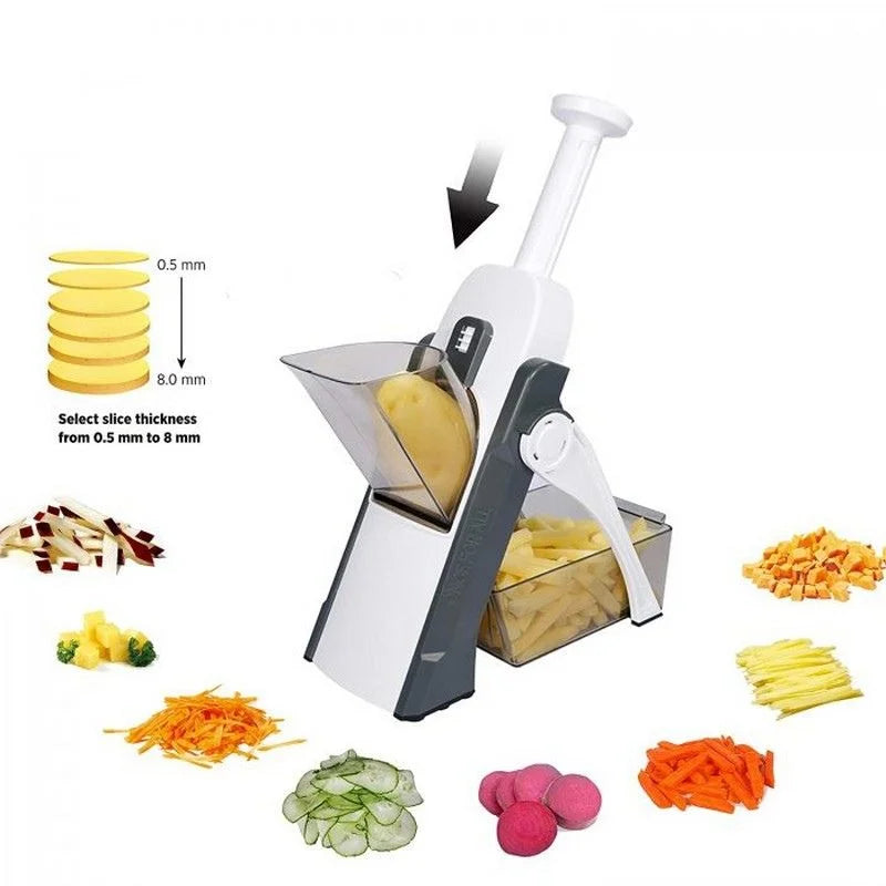 Brava Spring Vegetable Slicer Chopper | Manual Mandoline Cutter