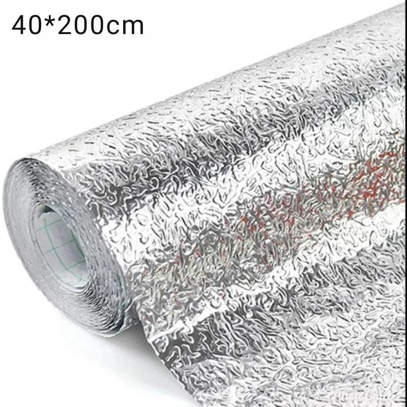 Silver Foil | Marble Sheet Sticker 40x200cm | Waterproof Self-Adhesive PVC