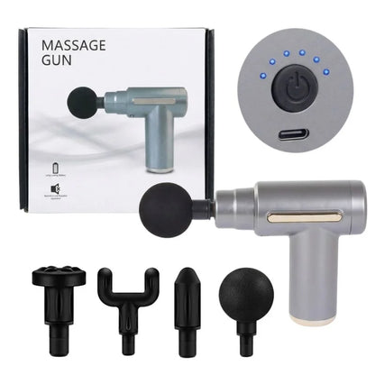 Deep Tissue Muscle Massage Gun | Fascia Relaxation Massage Gun with 6 Speed Levels & 4 Massage Heads