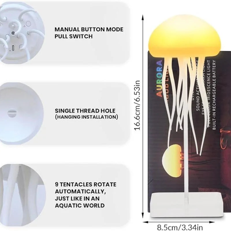 LED Jellyfish Lamp RGB Mood Light | Voice Control Fantasy Jellyfish Night Light