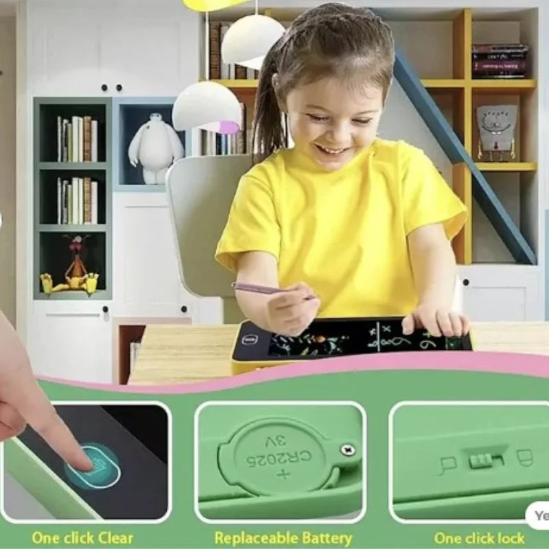 LCD Drawing Pen Case for Kids | Writing Tablet Pencil Box with Screen Lock