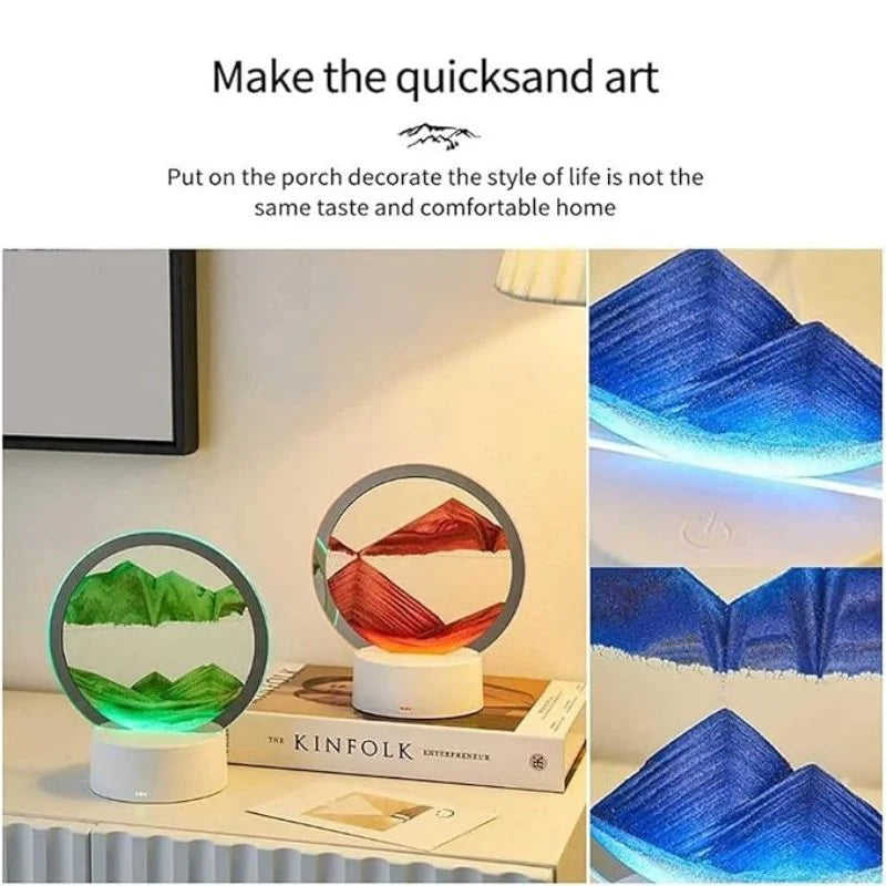 3D Moving Sand Art LED Lamp | Flowing Sandscape Painting Display