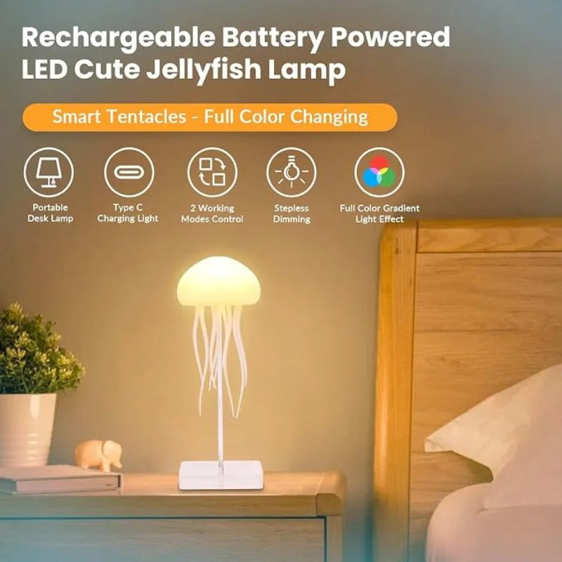 LED Jellyfish Lamp RGB Mood Light | Voice Control Fantasy Jellyfish Night Light