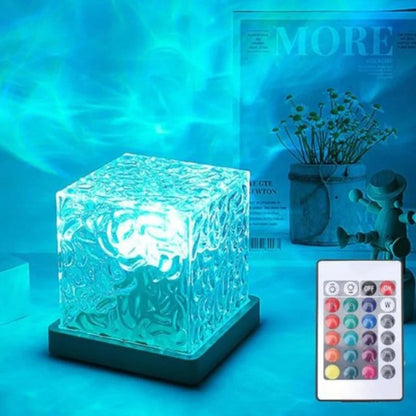 16 Colors Crystal Cube Ambient Light | RGB Water Ripple Lamp Projector with Remote Control