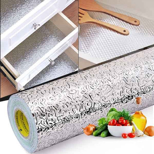 Silver Foil | Marble Sheet Sticker 40x200cm | Waterproof Self-Adhesive PVC