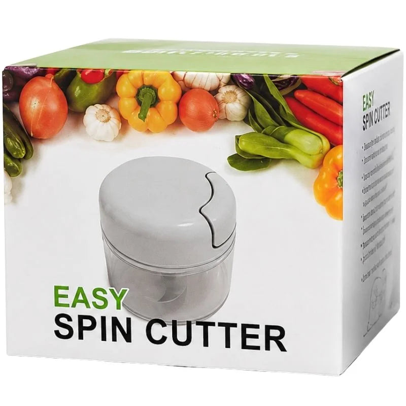 Manual Mini Hand Pull Food Chopper | Spin Cutter Vegetable & Fruit Chopper