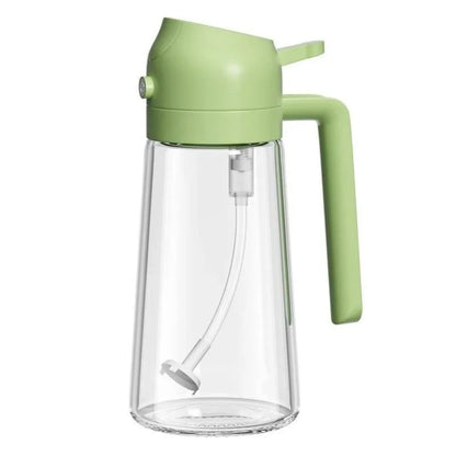 2-in-1 Glass Oil Spray Bottle & Dispenser with Pouring Spout