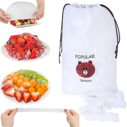 Disposable & Reusable Elastic Food Covers| 100Pcs